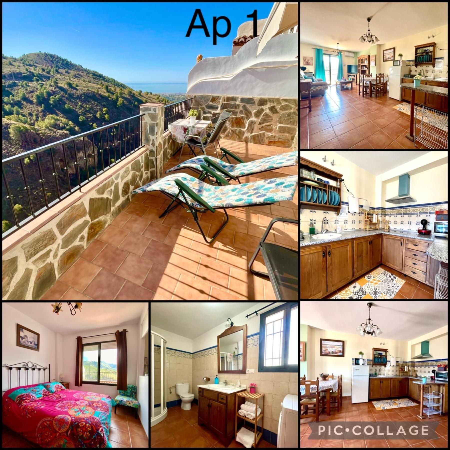 Apartamentos Axarquia , Frigiliana, Terraza Privada Con Vistas A La Montana Rio Y Al Mar Kültér fotó